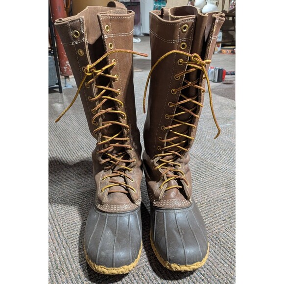 VINTAGE L.L. BEAN 16" Maine Hunting Boots Men's Size 11 M Tall Duck Boots - Picture 1 of 6